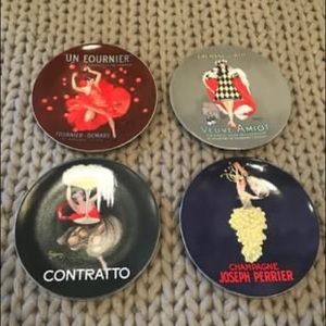 Pottery Barn set of 4 French cocktail appetizer 8”